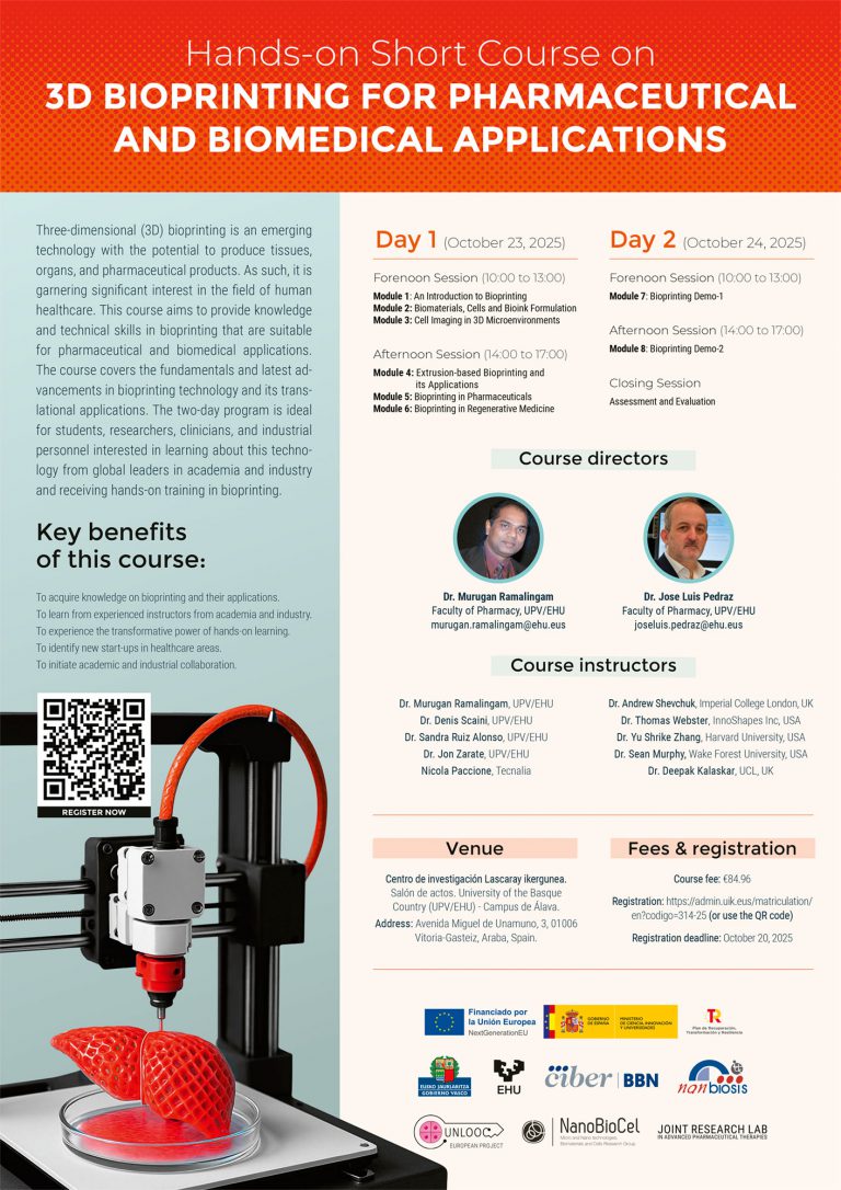 Hands-on Course on 3D Bioprinting for Pharmaceutical and Biomedical ...